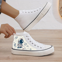 Astronaut Plush Lined Thermal Chunky Canvas Sneakers