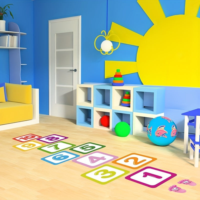 Jumping House Floor Sticker Plaid Digital Decoration Waterproof Self-adhesive