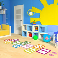 Jumping House Floor Sticker Plaid Digital Decoration Waterproof Self-adhesive