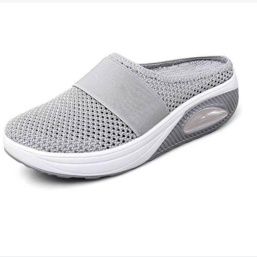Women's Mesh Flat Shoes Slip On Breathable Casual Half Slippers