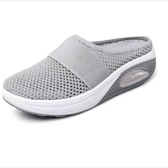 Women's Mesh Flat Shoes Slip On Breathable Casual Half Slippers