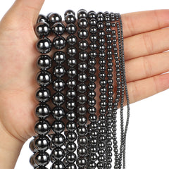 Natural Hematite Round Loose Beads for DIY Jewelry Making 1-12mm