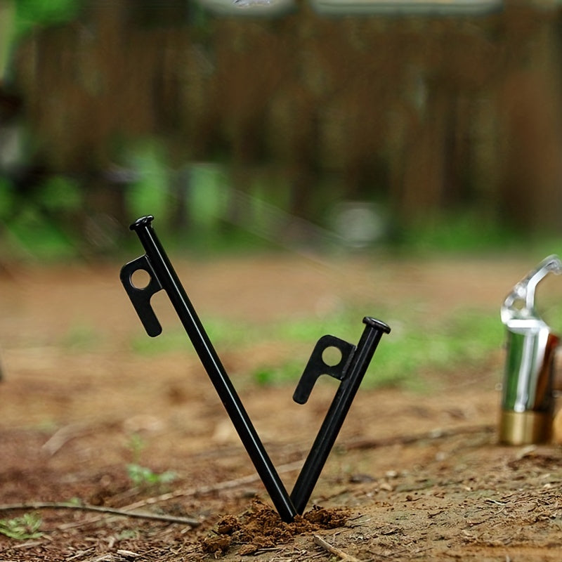 8pcs 12 Inch Steel Tent Stakes for Unbreakable Camping