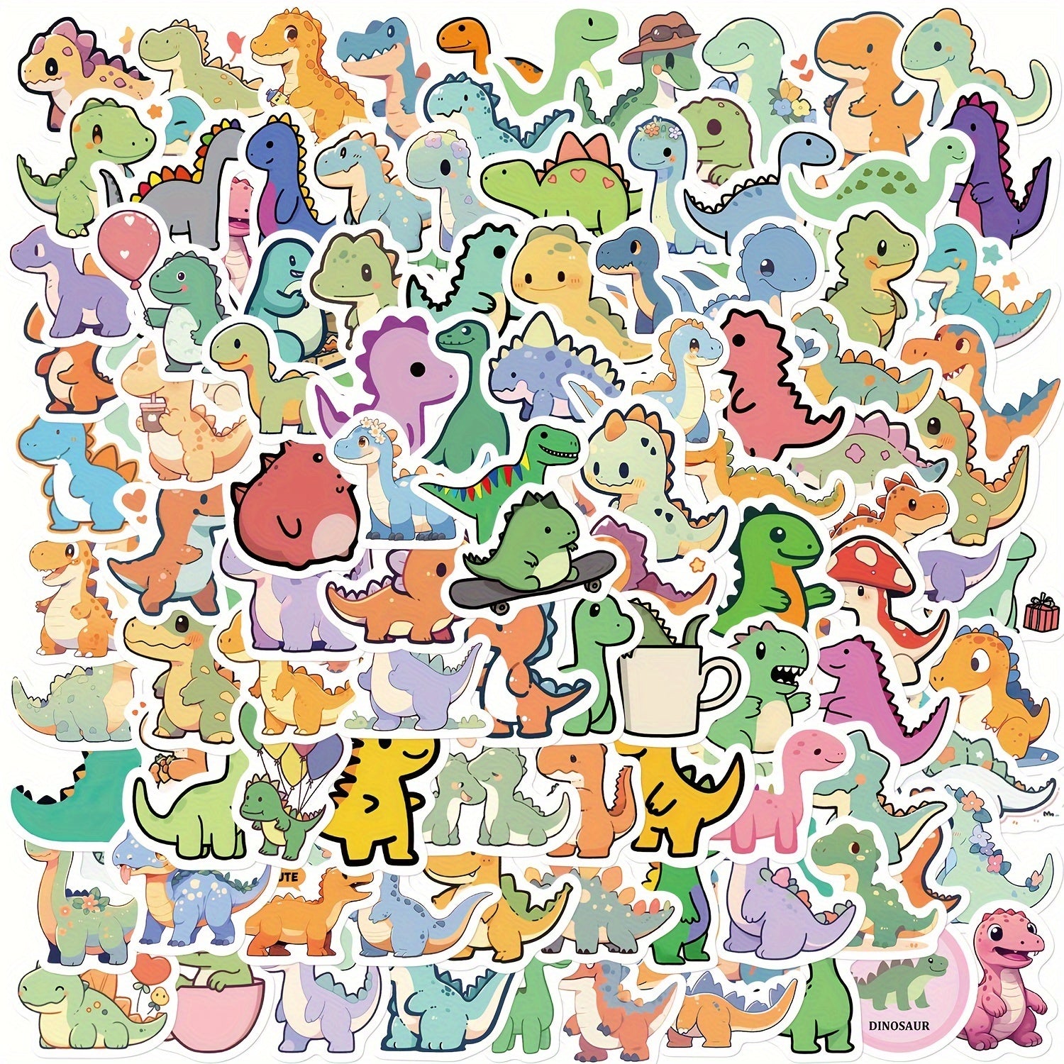 100pcs Dinosaur Series Stickers For Laptop Helmets Water Cup Decoration