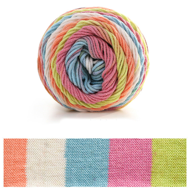 Rainbow Cotton Yarn Thread DIY Knitting Milk Cotton Yarn