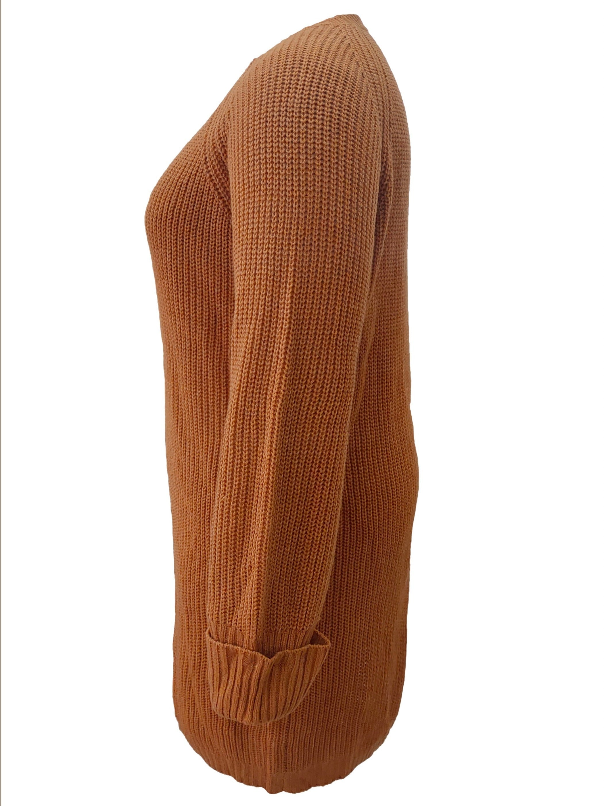 Plus Size Casual Sweater Dress Women's Plus Ribbed Knit Mock Neck