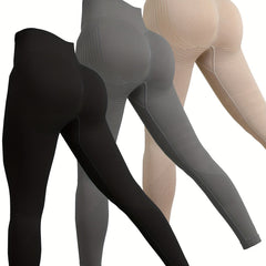 3pcs Seamless Butt Lifting Yoga Pants High Stretch Activewear