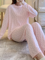 Heart Print Pajama Set Women's Sleepwear & Loungewear
