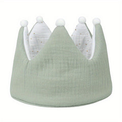 Baby 100 Muslin Cotton Guaze Crown Headband Hat For Birthday