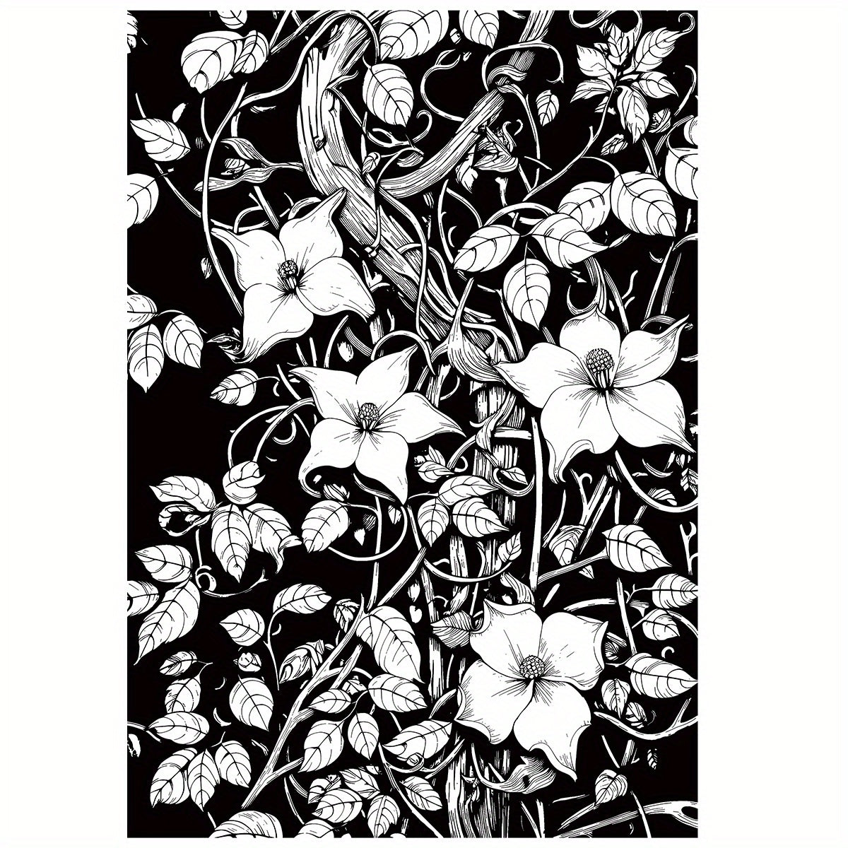 Deluxe Happy Plant Drawing Book 22 Pages - Thicker Paper, Adult Coloring Book