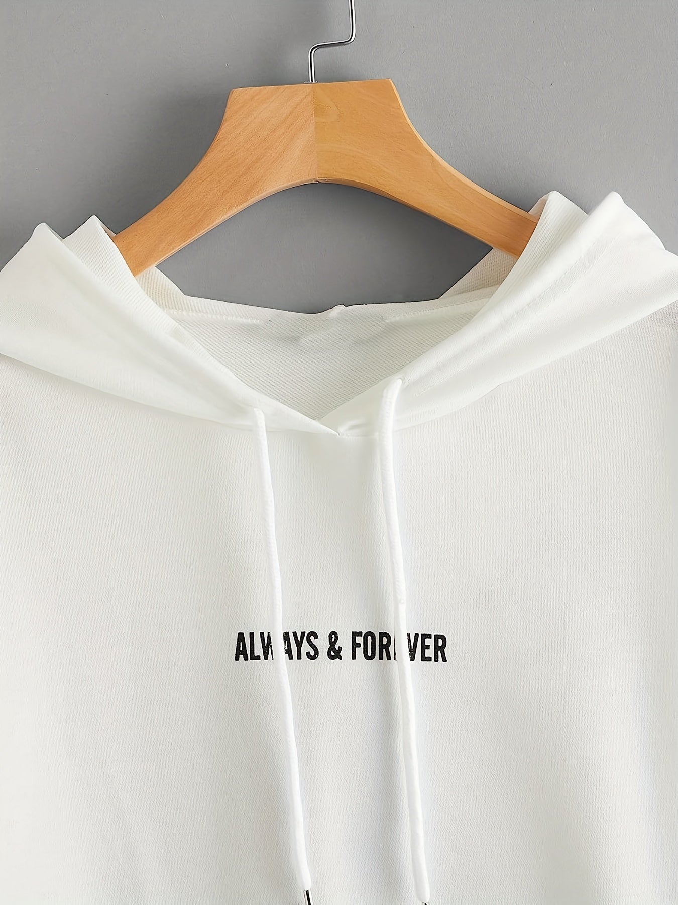 Butterfly & Letter Print Kangaroo Pocket Hoodie Women's Sweatshirt