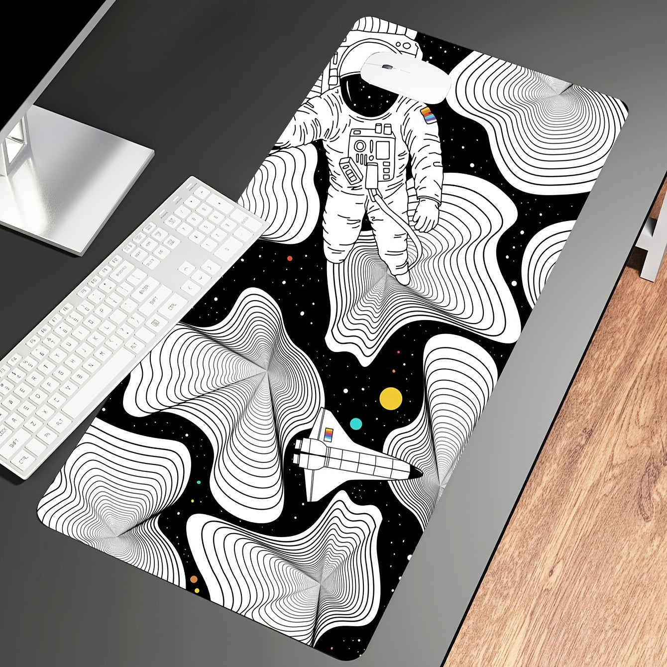 Oversized Gaming Desk Pad Disordered Theme Pattern 3D Printed Mouse Pad