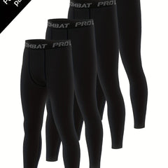 Men's Solid Leggings Active Quick Dry Compression Pants For Outdoor Running