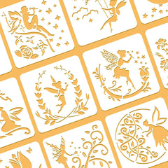 12pcs Large Plastic Reusable Stencils for Painting on Fabric Canvas Floor Wood