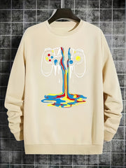 Kid's Cartoon Gamepad Sweatshirt Rainbow Paint Print Crew Neck Top