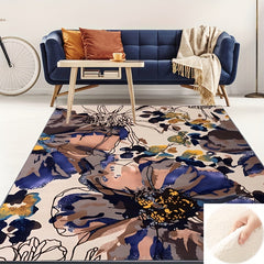 Modern Bright Flowers Area Rug Non Slip for Living Room Bedroom Office