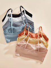 7pcs Wireless Letter Print Bras Stretch Lingerie