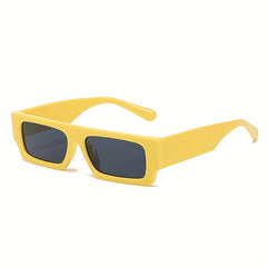 Y2K Rectangle Sunglasses Hip-hop Candy Flat Top UV400