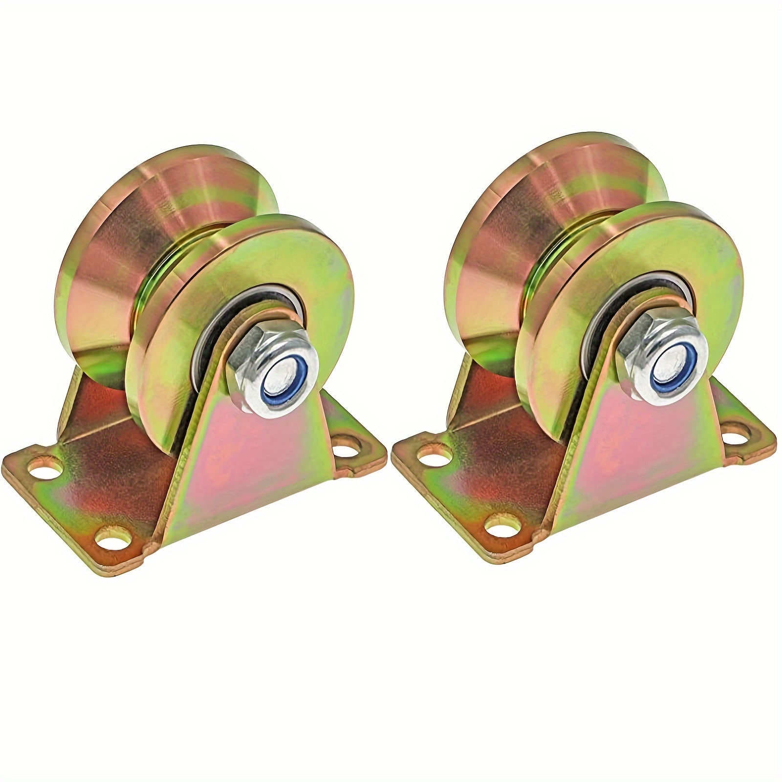 2pcs V Groove Steel Caster Wheel Rope Pulley Sliding Door Wheel