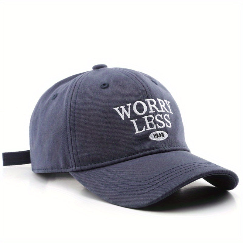 WORRY LESS Embroidery Baseball Cap Casual Unisex Dad Hats