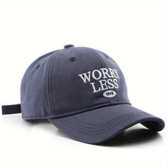 WORRY LESS Embroidery Baseball Cap Casual Unisex Dad Hats