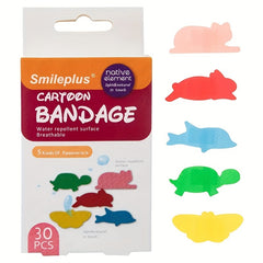 30pcs Cartoon Animal Adhesive Bandages Perfect Protective Straps & Animal Themed