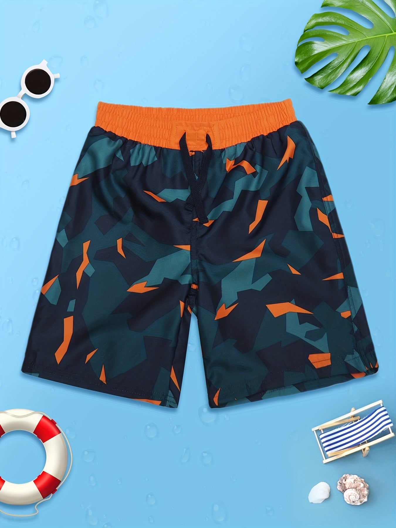 Boys Planet Rocket Shark Sailboat Surfing Shorts Swimming Trunks