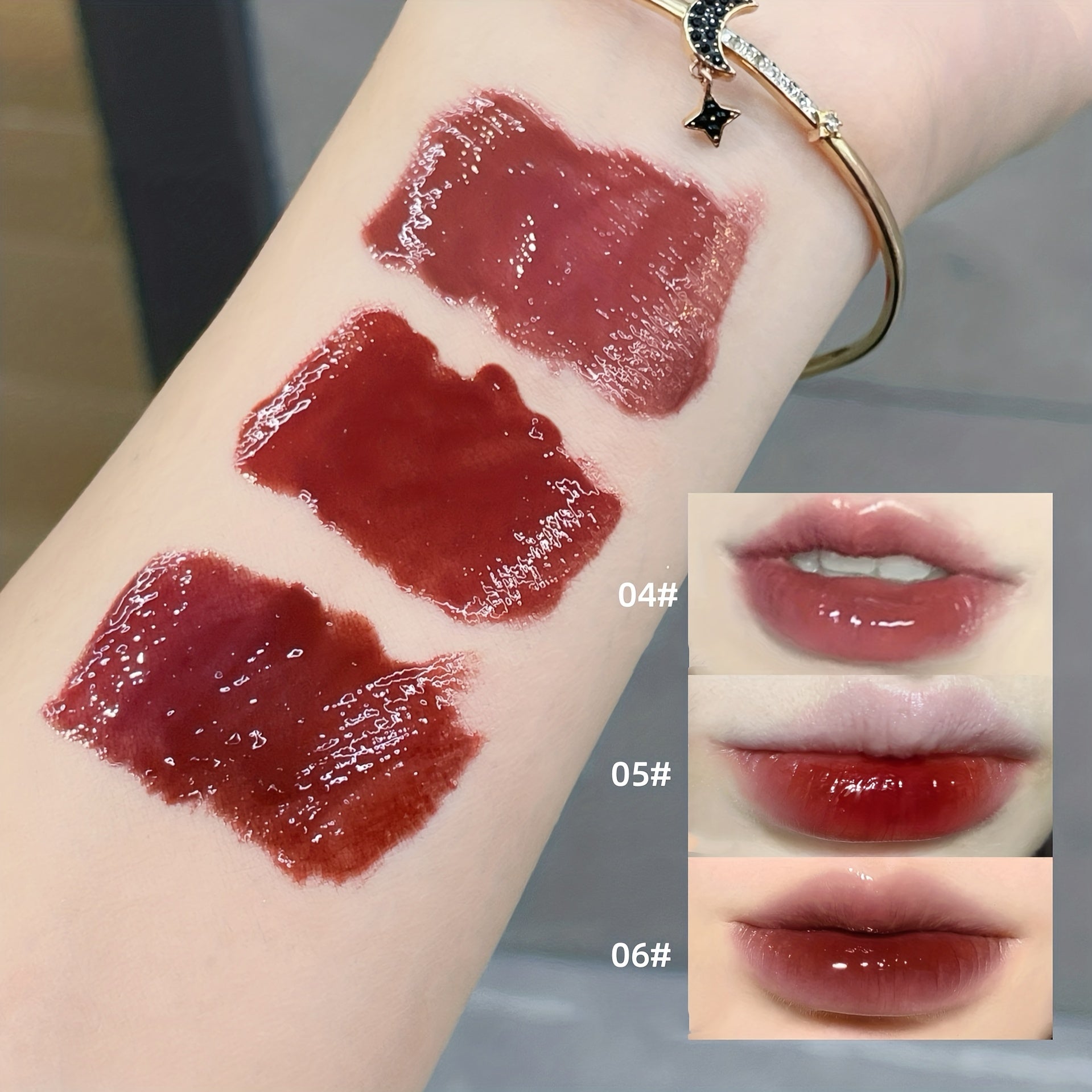 Dewy Lip Glaze Glass Shimmer Lip Gloss Moisturizing Transparent Liquid Lipstick