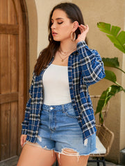 Casual Plaid Button Up Long Sleeve Blouse