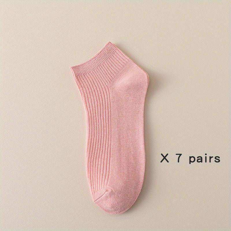 7 Pairs Soft & Comfy Short Socks Women's Stockings