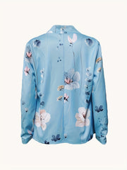 Women's Floral Split Lapel Long Sleeve Blazer