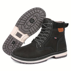 RXJIAN Men's High Top Hiking Shoes Good Grip Breathable Side Zipper Boots
