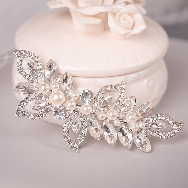 Crystal Rhinestone Bridal Barrettes Hair Clips for Bride