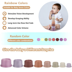8 Piece Stacking Bath Cup Toddler Toys Educational Montessori Gift Girls 1-6