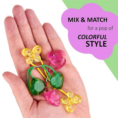 Double Flower Bow Heart Headbands Ponytail Holders for Girls