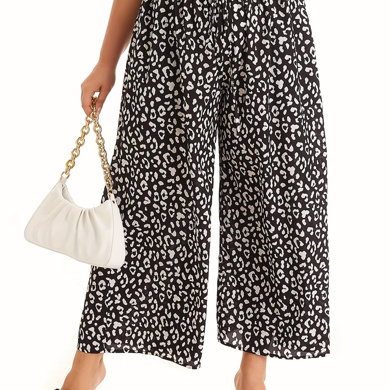 Dalmatian Print Wide Leg Pants