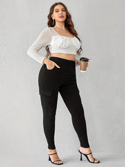 Solid High Rise Skinny Jeans with Pockets