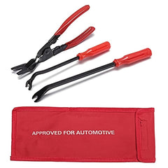 Clip Pliers Set & Fastener Remover 3 Pcs Car Upholstery Clip Removal Tool