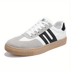 Men's Striped Lace up Skate Shoes Walking Sneakers