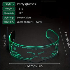 LED Bar Prop Glasses Men's Punk Costume Dance Party Props