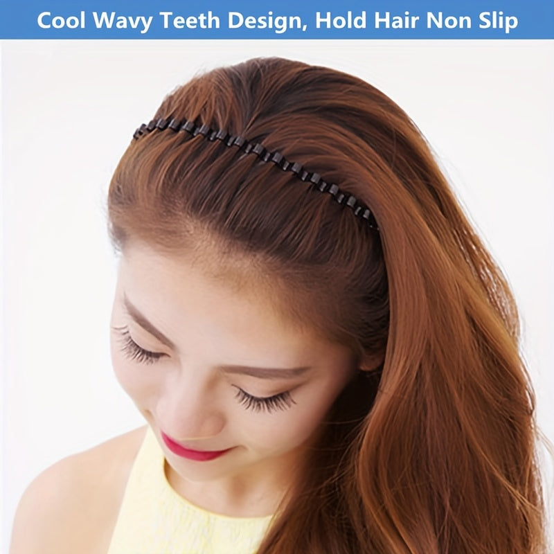 2pcs Non Slip Wave Headbands Sports Hair Accessories