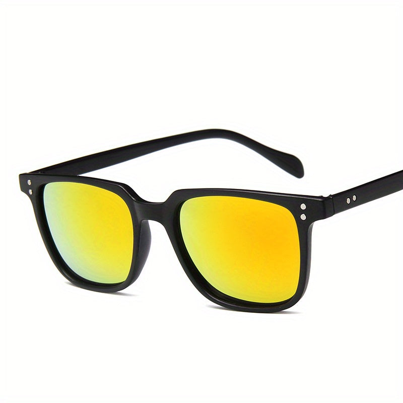 Vintage Leopard Green Square Sunglasses Men Driving Sunshade Glasses