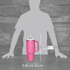 Stainless Steel 40oz Tumbler with Handle and Straw Lid