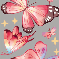 Butterfly Stickers Roll DIY Ice Crystal Transparent Stickers 2 Meters