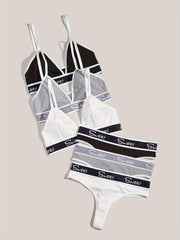 Letter Print Bra & Panties Lingerie Set