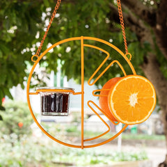 Metal Bird Feeder Hanging Glass Holder Chain Brid Lover Gift