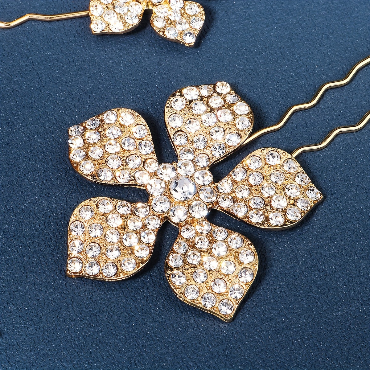 3pcs Rhinestone Flower Hair Pin Bridal Wedding Accessory