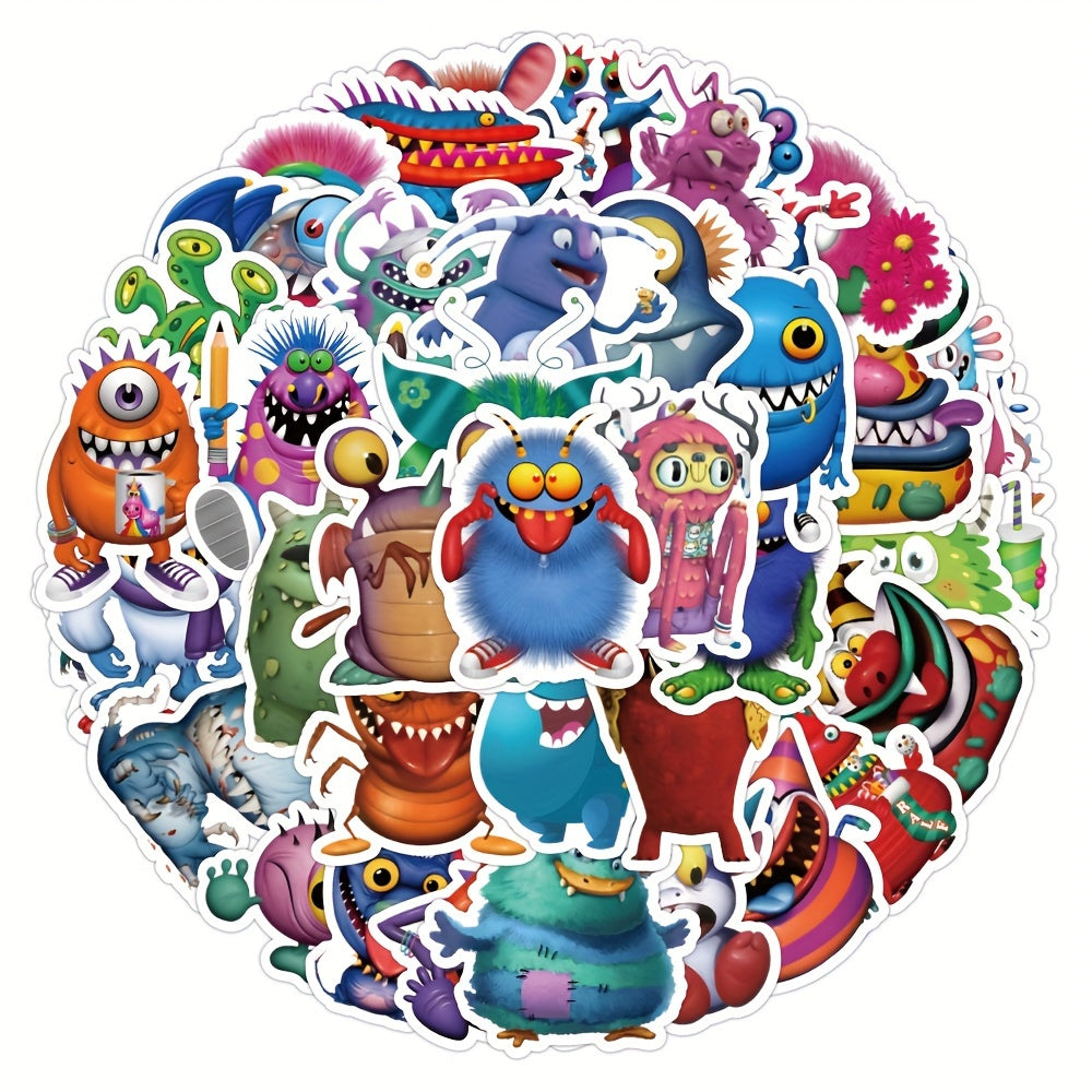 50pcs Monster Collection Cartoon Stickers Waterproof Vinyl Stickers