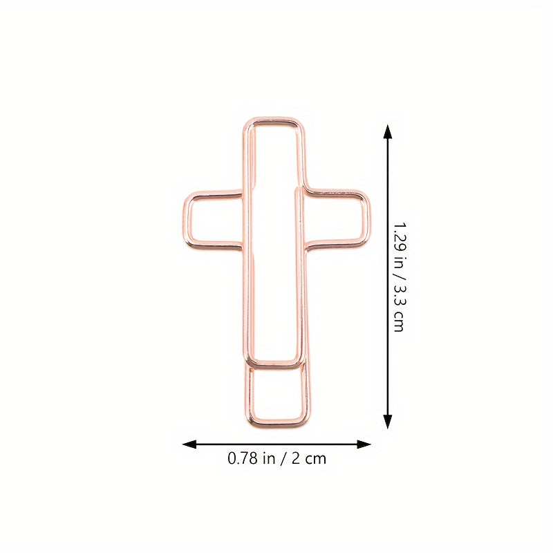 36pcs Cross Shaped Paper Clips Golden & Rose Paper Clips Study Supplies