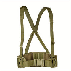 Tactical Waist Support with Suspenders and Padded Molle Belt